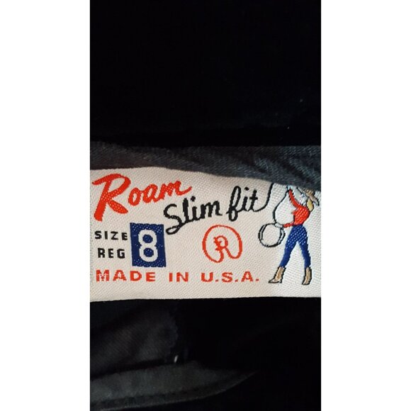 Roam Vintage Womens Velour Jeans 8 Slim Fit Tapered Leg Pockets Black USA - Picture 6 of 7